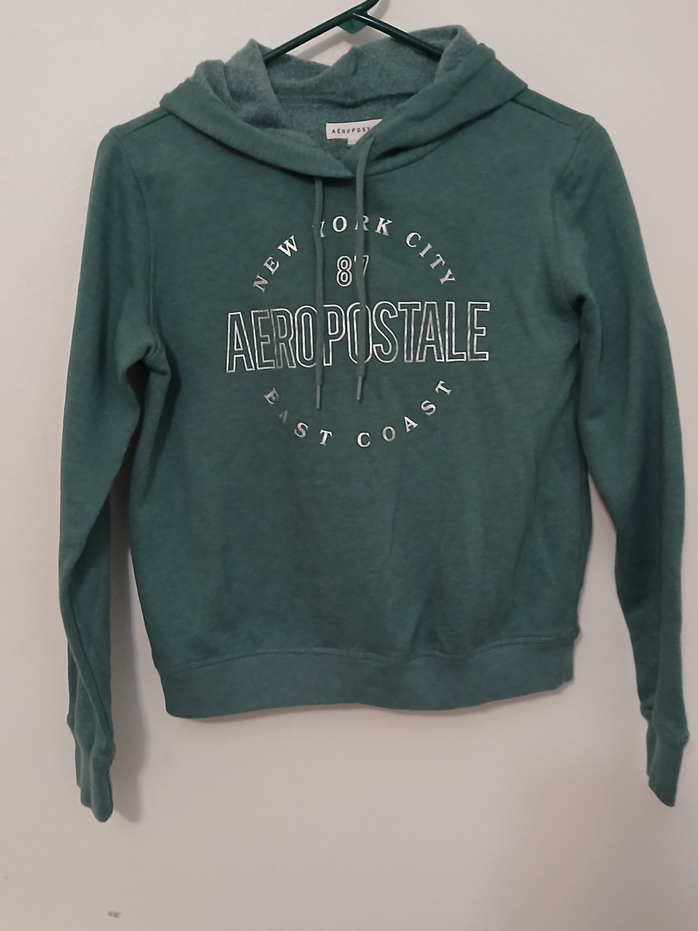 Aeropostale Women's Green Hooded Sweatshirt